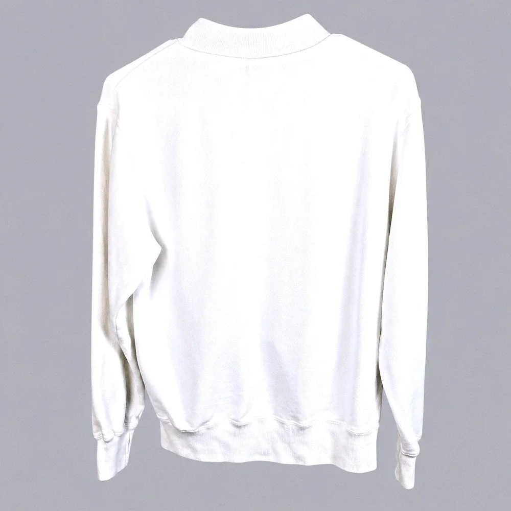 Champion Reverse Weave Snap Cardigan Sweatshirt‎ Mens M White Boxy Heritage Fit